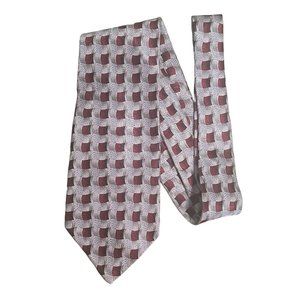 Pierre Cardin Black, Silver & Maroon Silk Tie